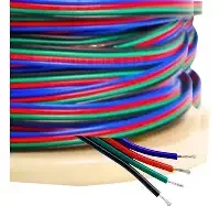 cabo FLAT RGB 4-vias 4x1.50mm Para LEDs RGB Neon Fita 5v 12v 24v-50mts